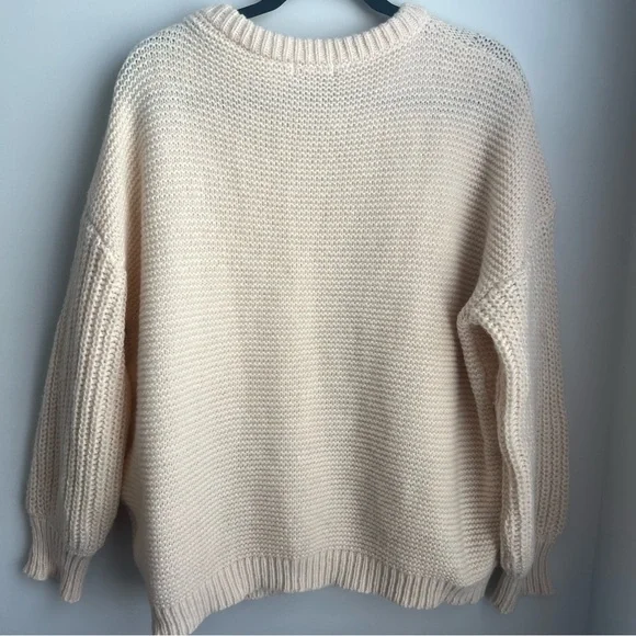 Simply Southern Cream Cable Knit Crew Neck Sweater - Picture 5 of 5